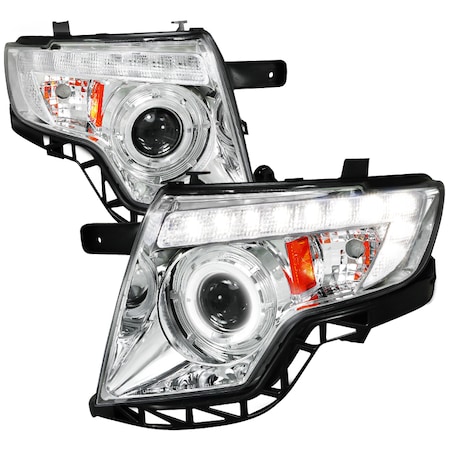 Spec-D Tuning 07-10 Ford Edge Projector Headlight Chrome Housing 2LHP-EDG07-TM